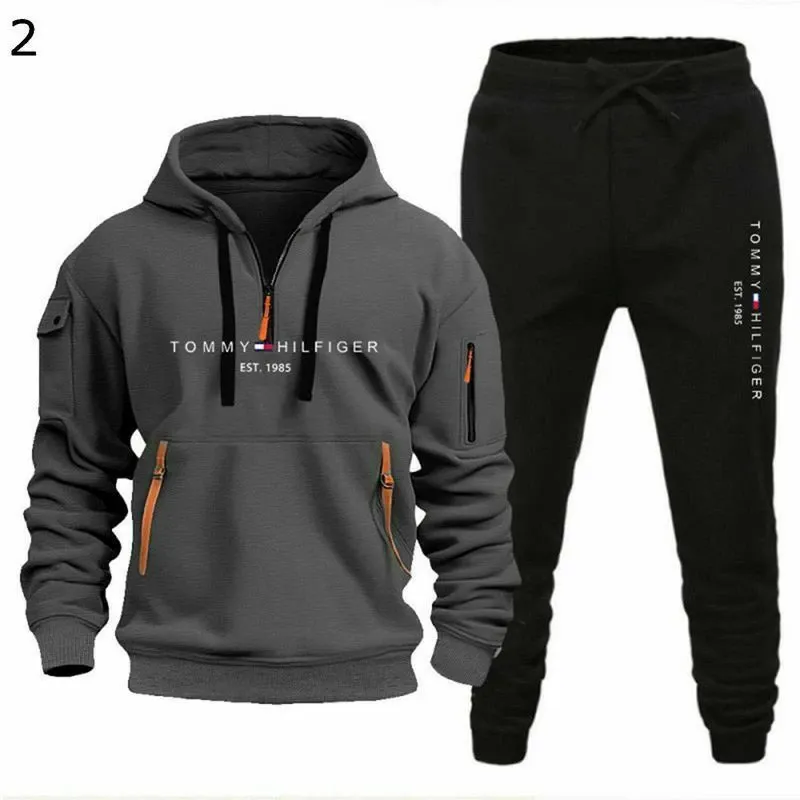 Men's 2-Piece Tracksuit Set, Fall Winter Outerwear