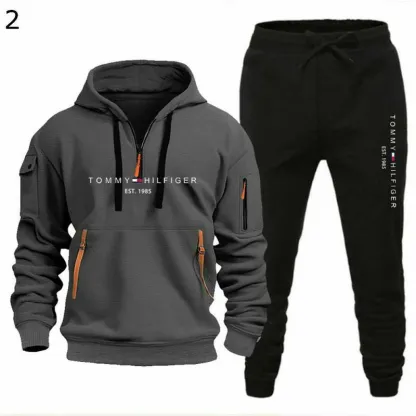 Men's 2-Piece Tracksuit Set, Fall Winter Outerwear