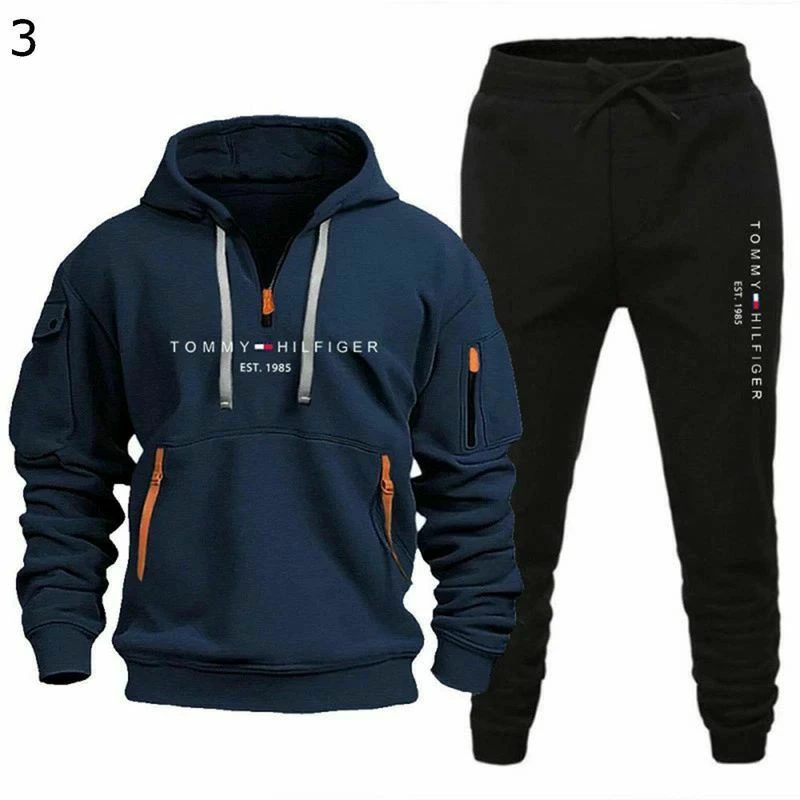 Men's 2-Piece Tracksuit Set, Fall Winter Outerwear