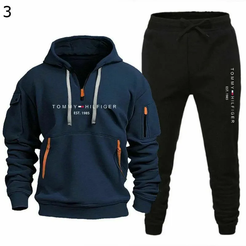 Men's 2-Piece Tracksuit Set, Fall Winter Outerwear