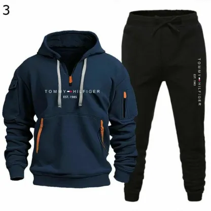 Men's 2-Piece Tracksuit Set, Fall Winter Outerwear