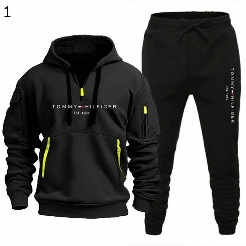 Men's 2-Piece Tracksuit Set, Fall Winter Outerwear