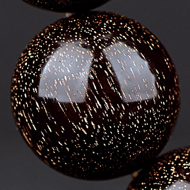 Gaomi old material 20mm full of golden stars red sandalwood (Pterocarpus santalinus)