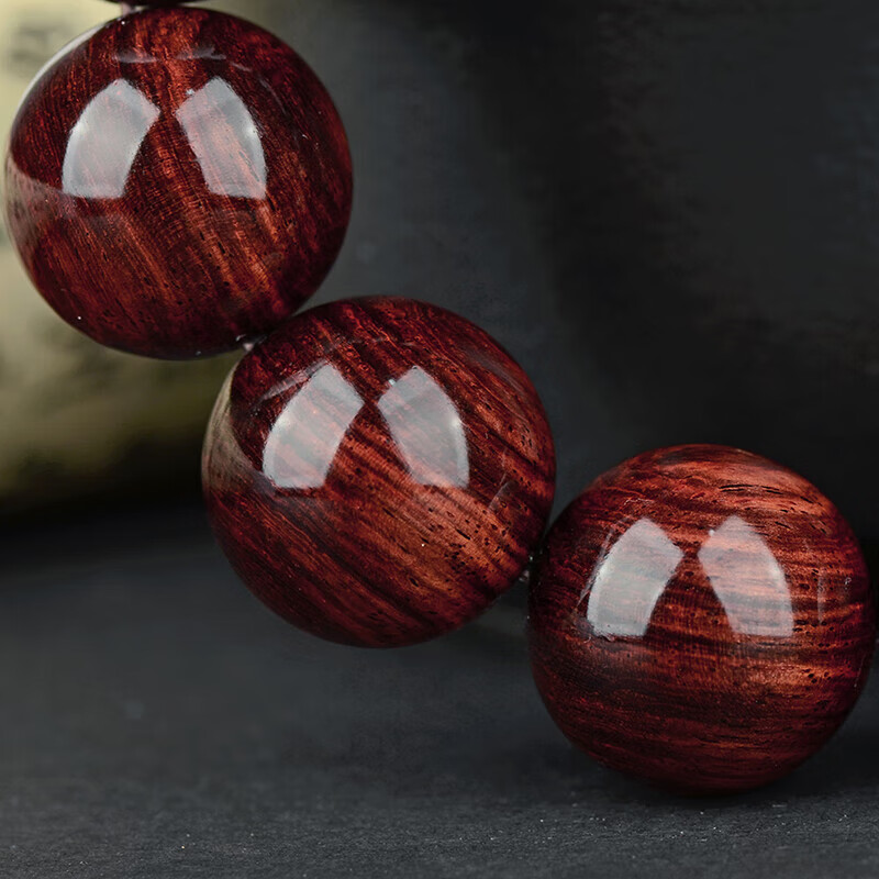 Hainan Huanghuali Purple Oil Pear Bracelet, High Oil Density Old Material with Water Wave Pattern