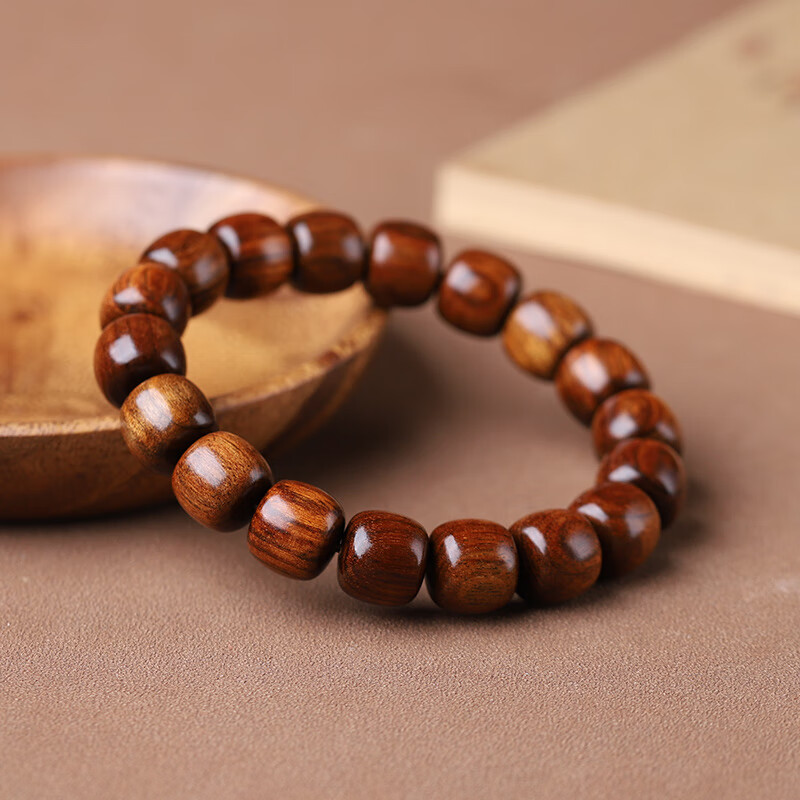 Authentic Hainan old material Huanghuali Dalbergia odorifera light-colored pear purple oil pear old-style bracelet