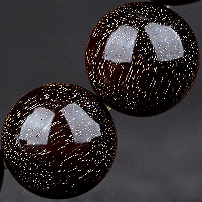 Gaomi old material 20mm full of golden stars red sandalwood (Pterocarpus santalinus)