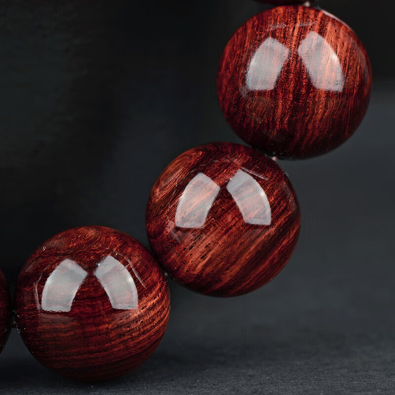 Hainan Huanghuali Purple Oil Pear Bracelet, High Oil Density Old Material with Water Wave Pattern