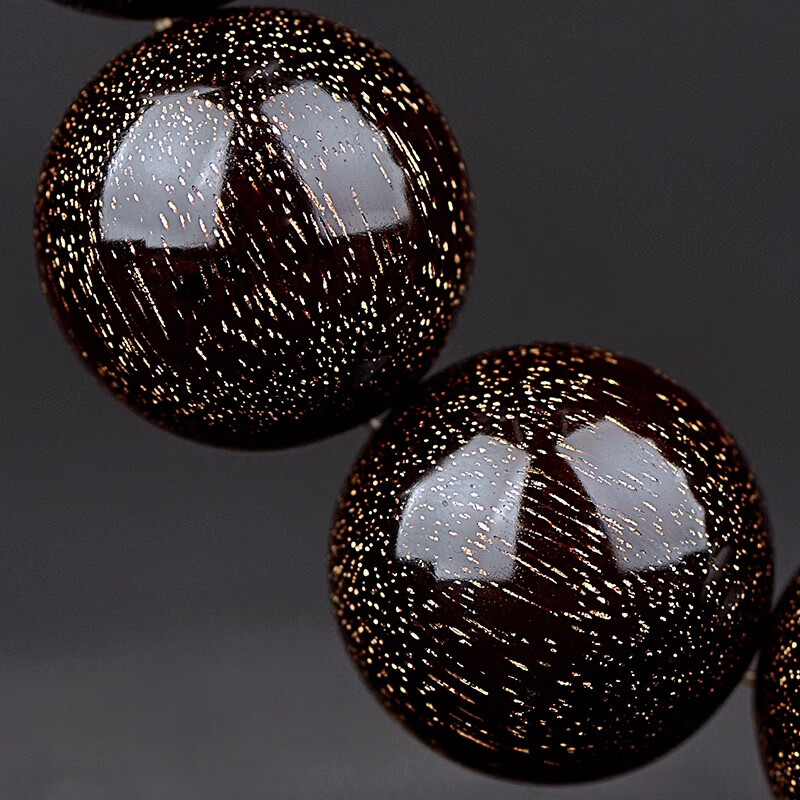 Gaomi old material 20mm full of golden stars red sandalwood (Pterocarpus santalinus)