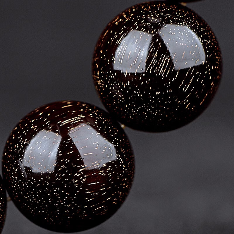 Gaomi old material 20mm full of golden stars red sandalwood (Pterocarpus santalinus)