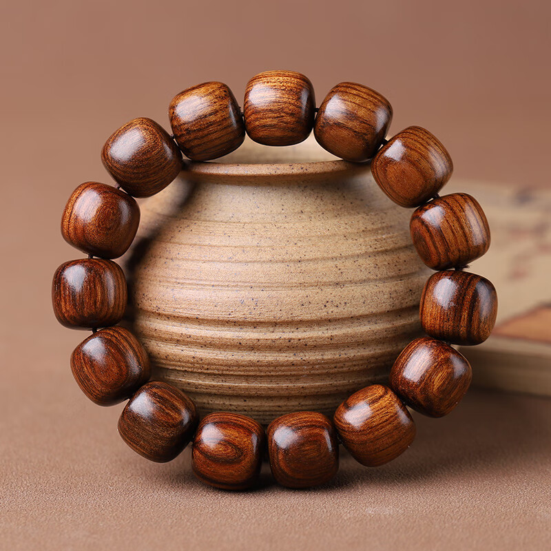 Authentic Hainan old material Huanghuali Dalbergia odorifera light-colored pear purple oil pear old-style bracelet