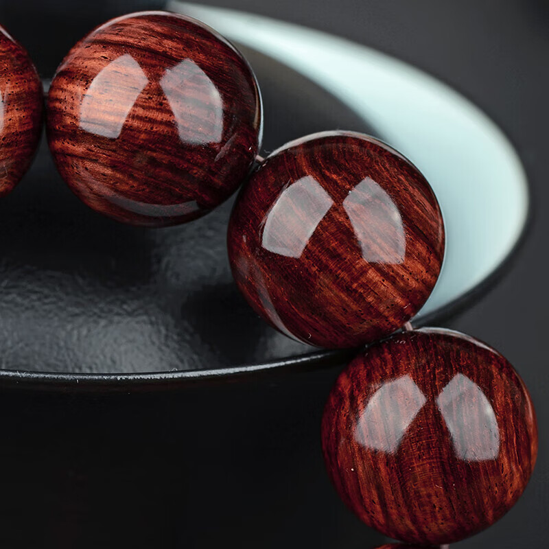 Hainan Huanghuali Purple Oil Pear Bracelet, High Oil Density Old Material with Water Wave Pattern