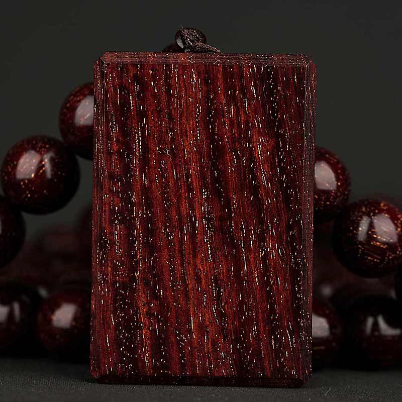 Collectible grade fully starred 15mm 108-piece small-leaf red sandalwood bracelet