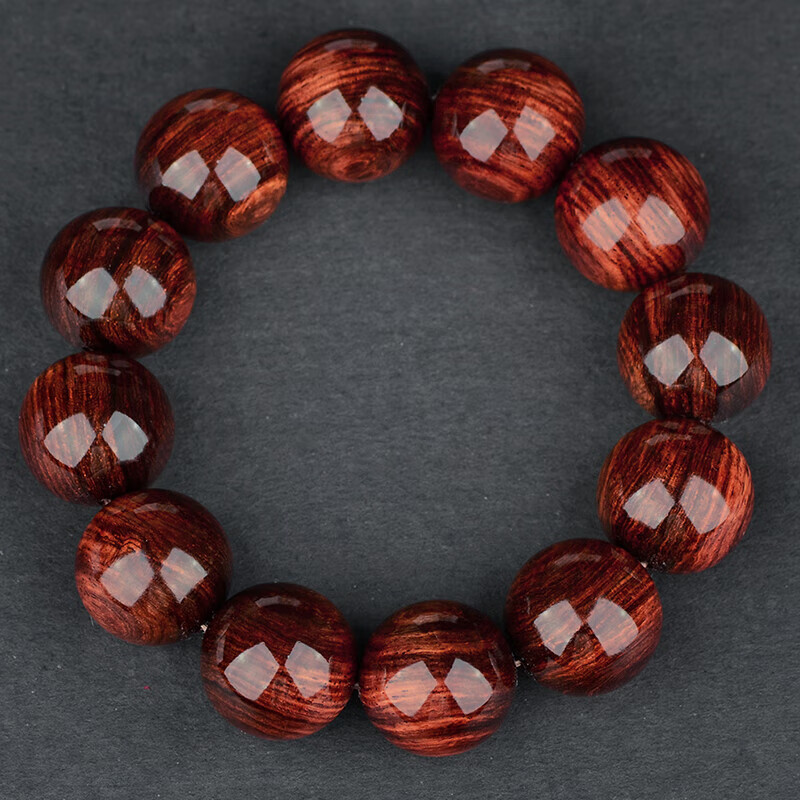 Hainan Huanghuali Purple Oil Pear Bracelet, High Oil Density Old Material with Water Wave Pattern
