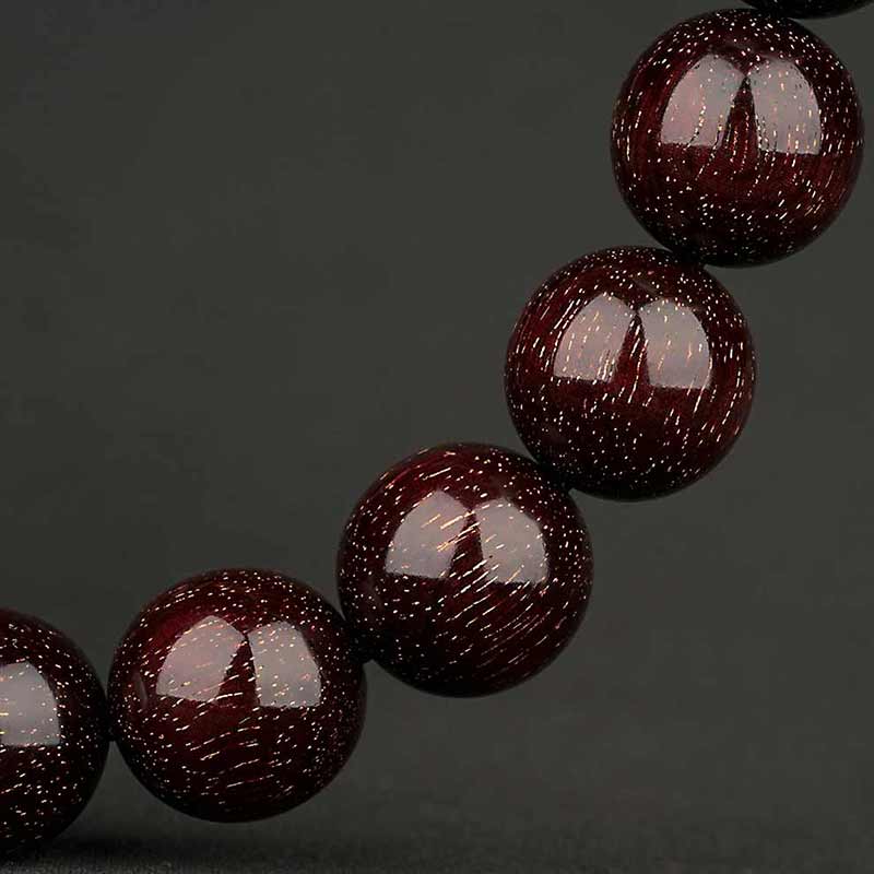 Collectible grade fully starred 15mm 108-piece small-leaf red sandalwood bracelet