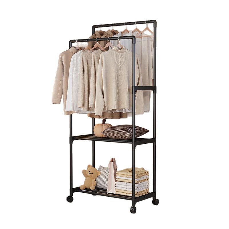 Movable floor-standing clothes hanger