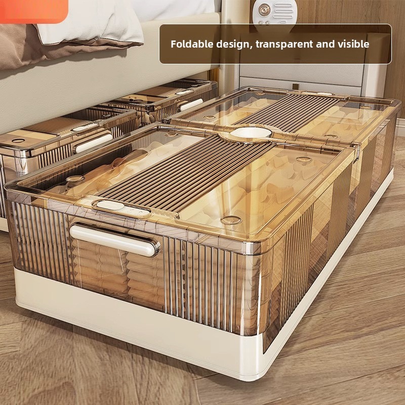 Collapsible under-bed storage organizer with wheels, a must-have for storage