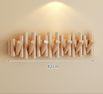 Solid wood piano key coat rack without drilling holes