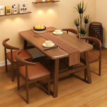 Modern minimalist rectangular table and chair set