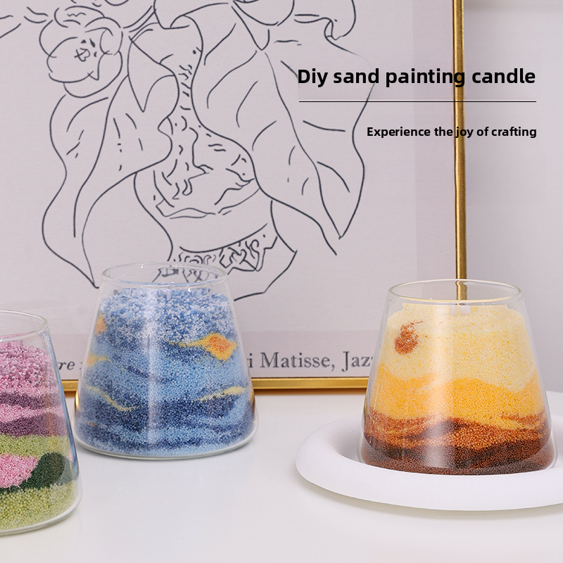 DIY Sand Painting Aromatherapy Candle Cup