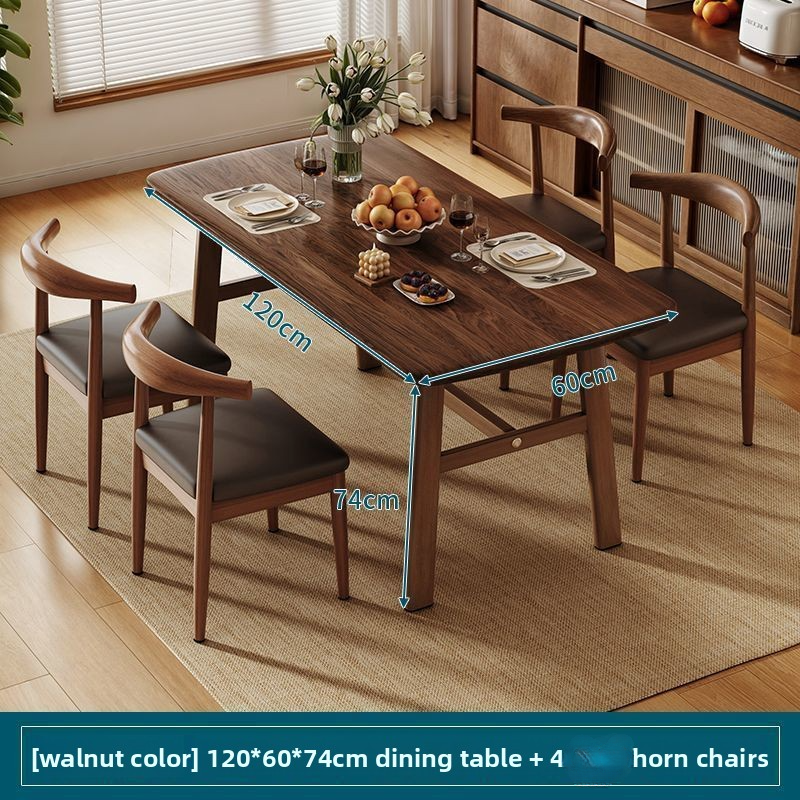 Modern minimalist rectangular table and chair set