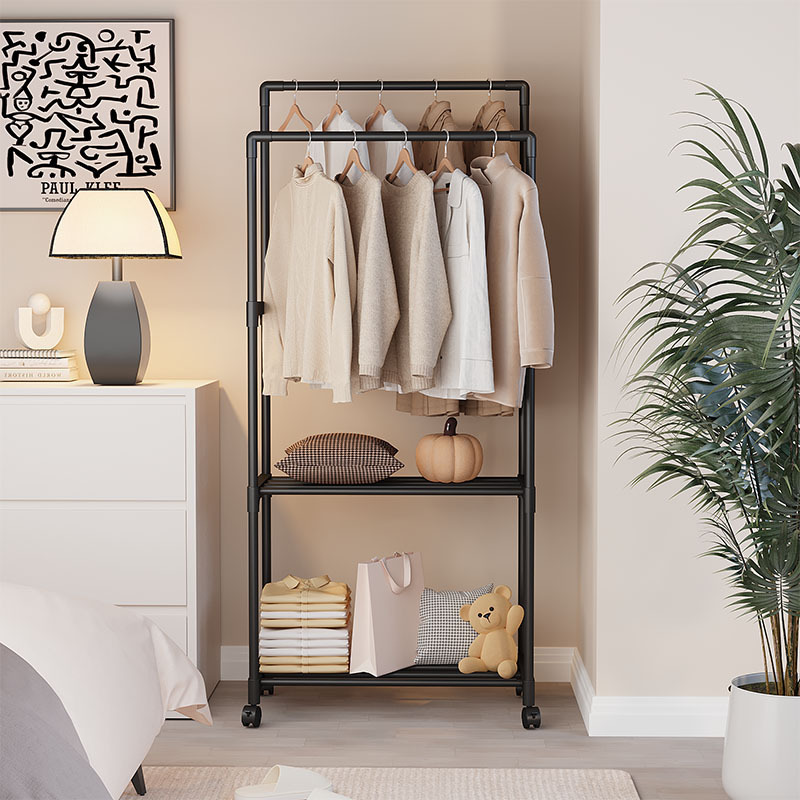 Movable floor-standing clothes hanger