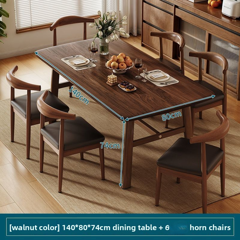 Modern minimalist rectangular table and chair set