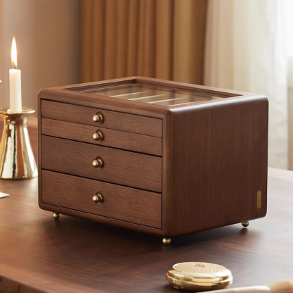 Solid wood jewelry box