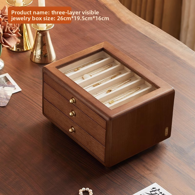 Solid wood jewelry box