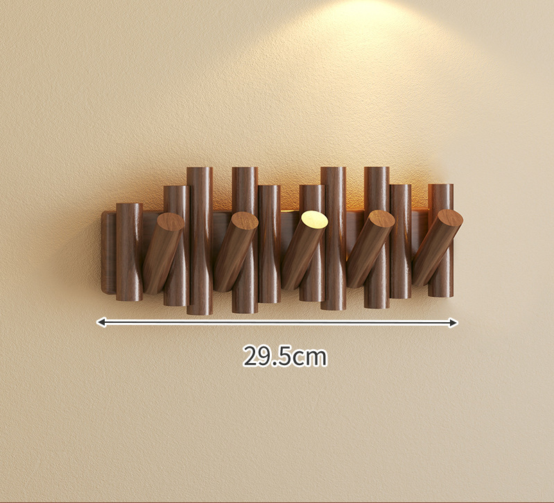 Solid wood piano key coat rack without drilling holes