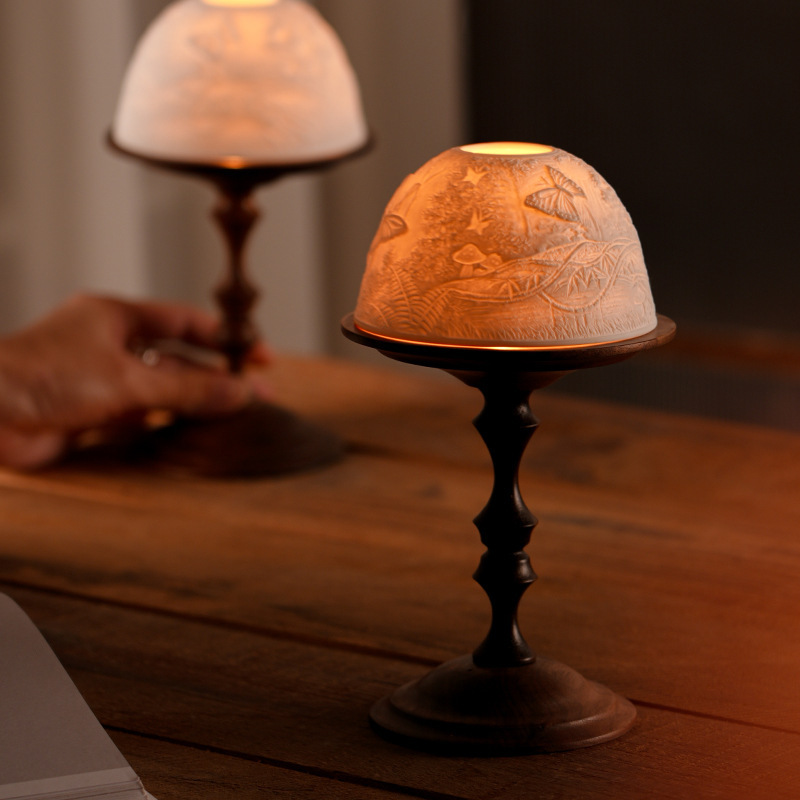 Walnut retro candlelight decoration