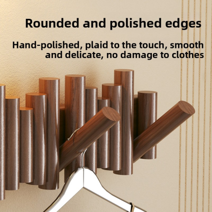 Solid wood piano key coat rack without drilling holes