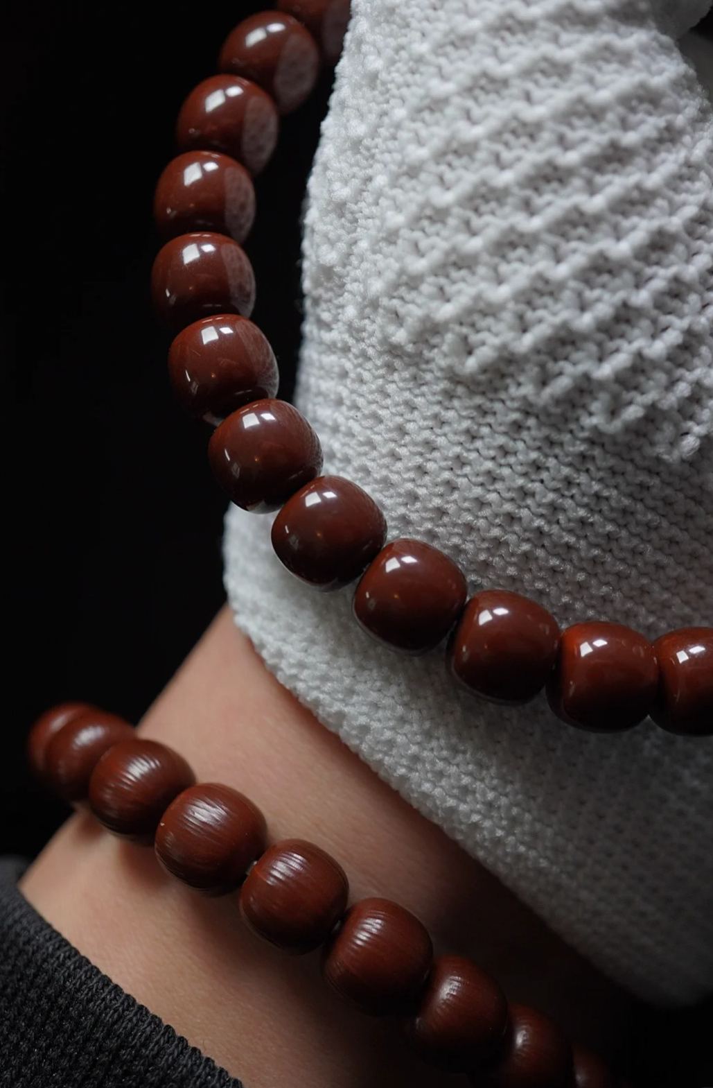 [High-Density Full-Color] Southern Red Barrel Bead Multi-Wrap Curio Bracelet | Oily Texture Collectible Handpiece