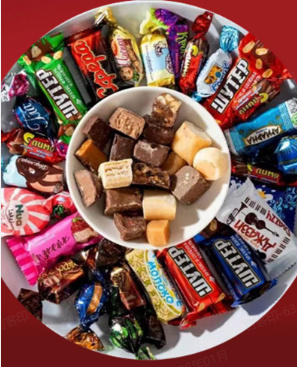 Rosyjskie importowane mieszane cukierki czekoladowe.