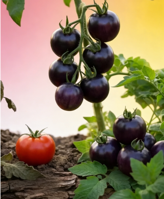 Nasiona Pomidora Blueberry: Unikalna Odmiana Fioletowa, Bogata w Antocyjany | Wysoka Wydajność & Słodki Smak (Nowość z Instytutu Agrotechniki)