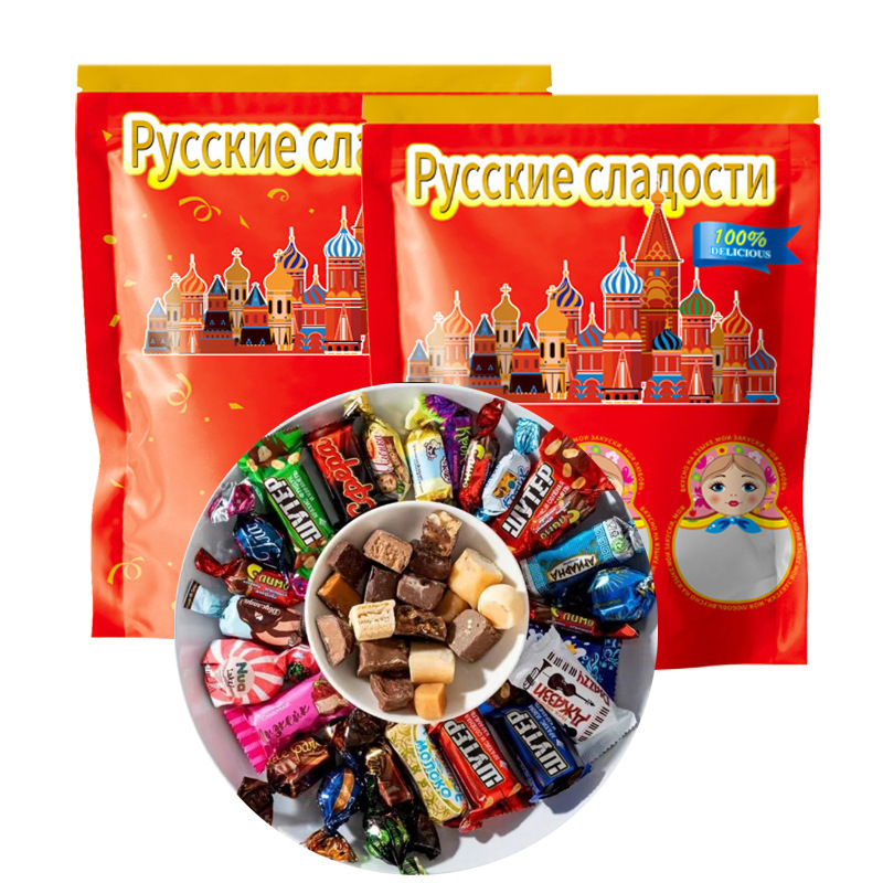 Rosyjskie importowane mieszane cukierki czekoladowe.
