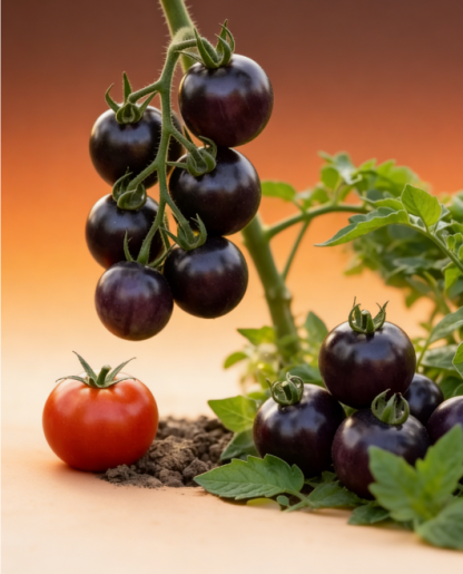 Nasiona Pomidora Blueberry: Unikalna Odmiana Fioletowa, Bogata w Antocyjany | Wysoka Wydajność & Słodki Smak (Nowość z Instytutu Agrotechniki)