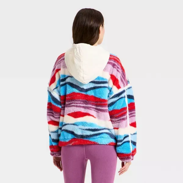 Color-Blocked High-Fleece Half-Zip Jacket