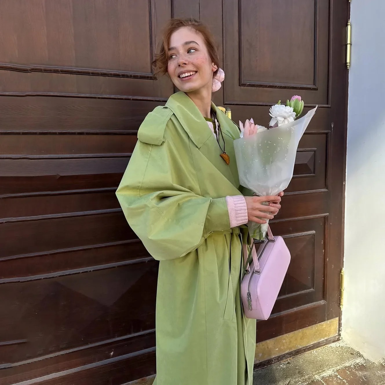 Light Olive Oversized Trench Coat