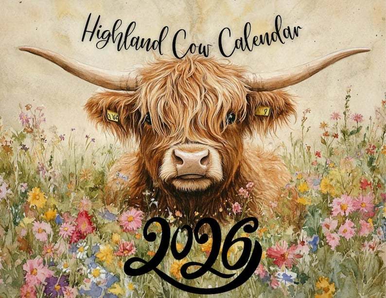 🐮Highland Cow Calendar 2026