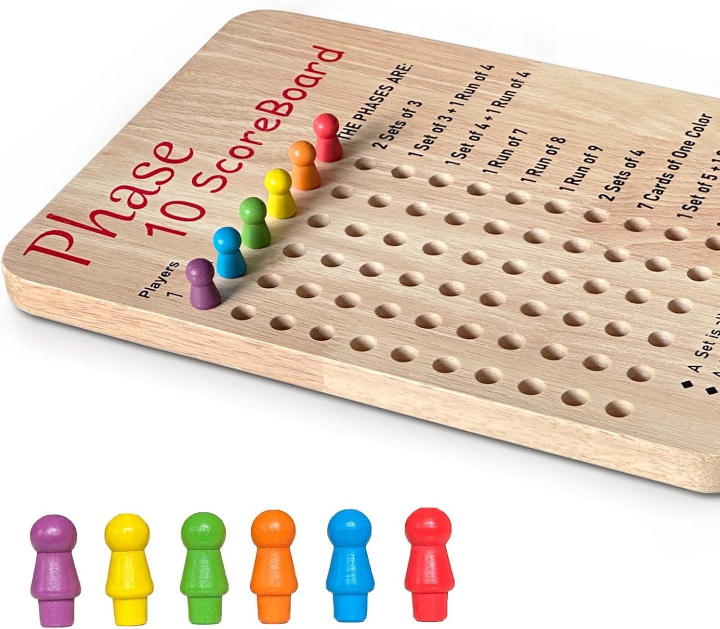 Wooden Phase 10 Score Board