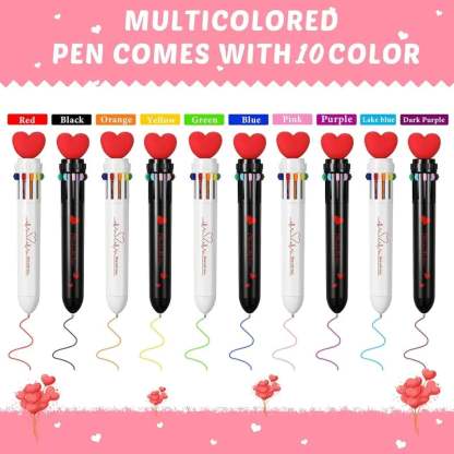 💞Valentine's Day Gifts Set: Multicolor Ballpoint Pen and Shaped Card Cards - Exchange Gift for Student🎁