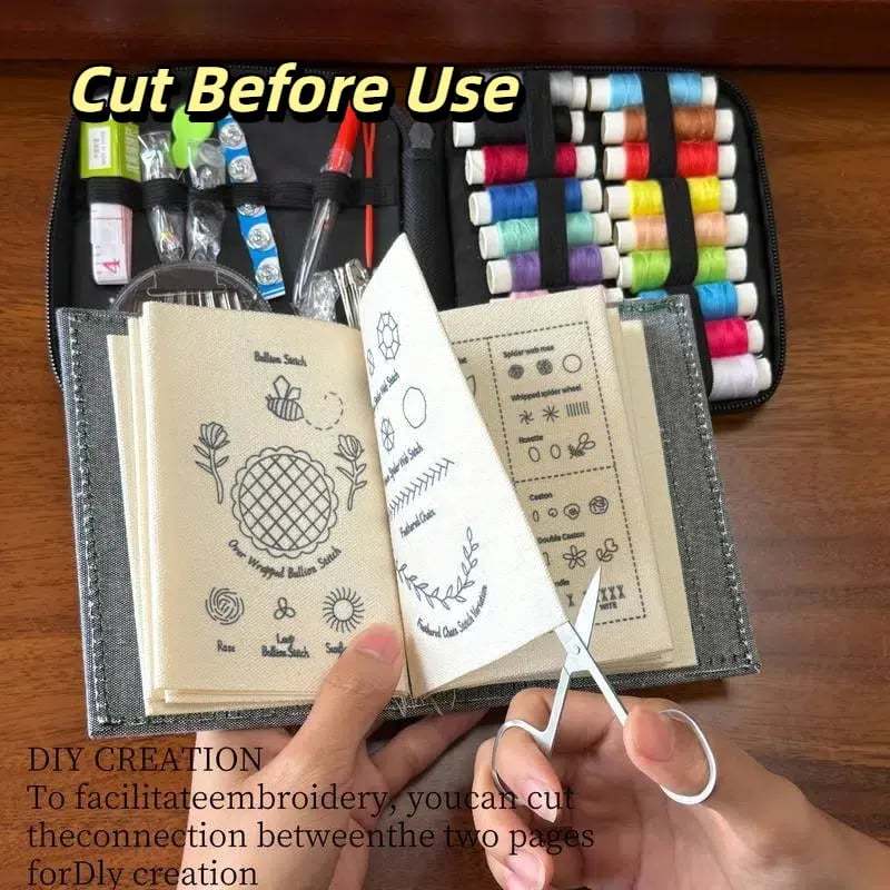 🔥LAST DAY ON SALE✨All-in-One Embroidery Stitch Book & Sewing Kit (86 PCS)
