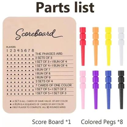Wooden Phase 10 Score Board