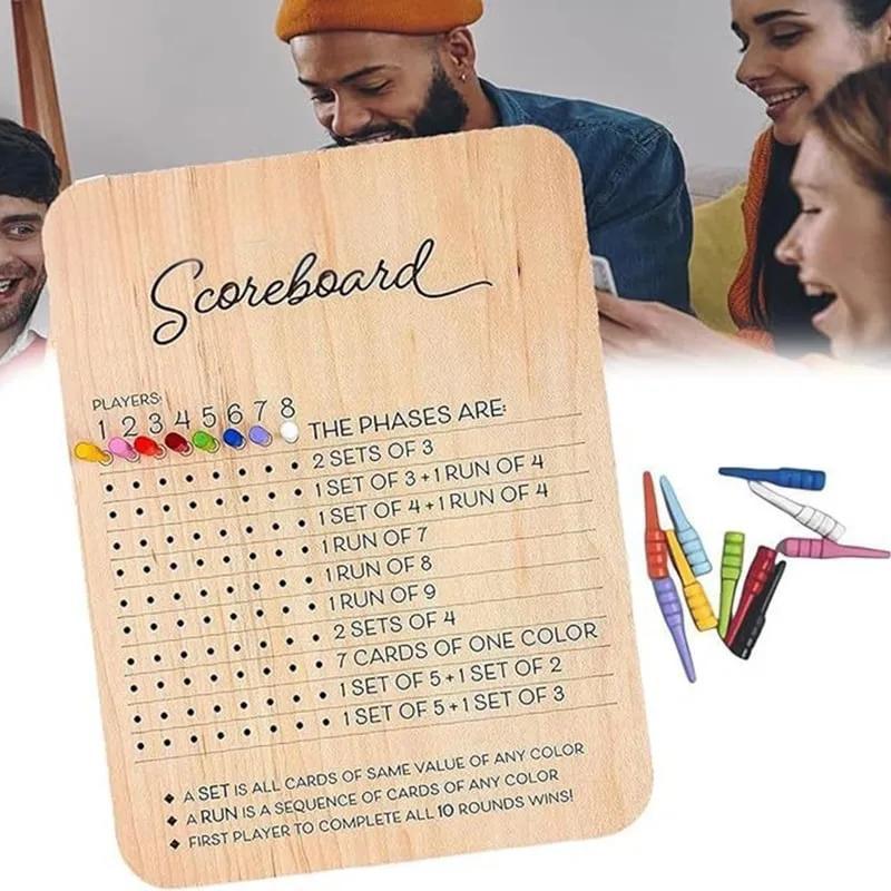 Wooden Phase 10 Score Board