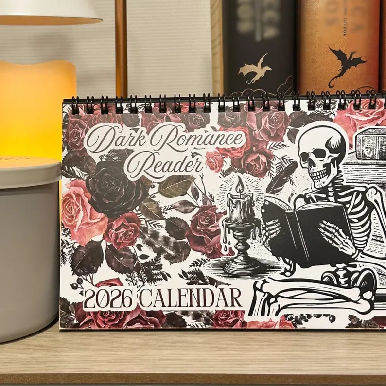 🖤📅Dark Romance 2026 Bookish Desktop Calendar