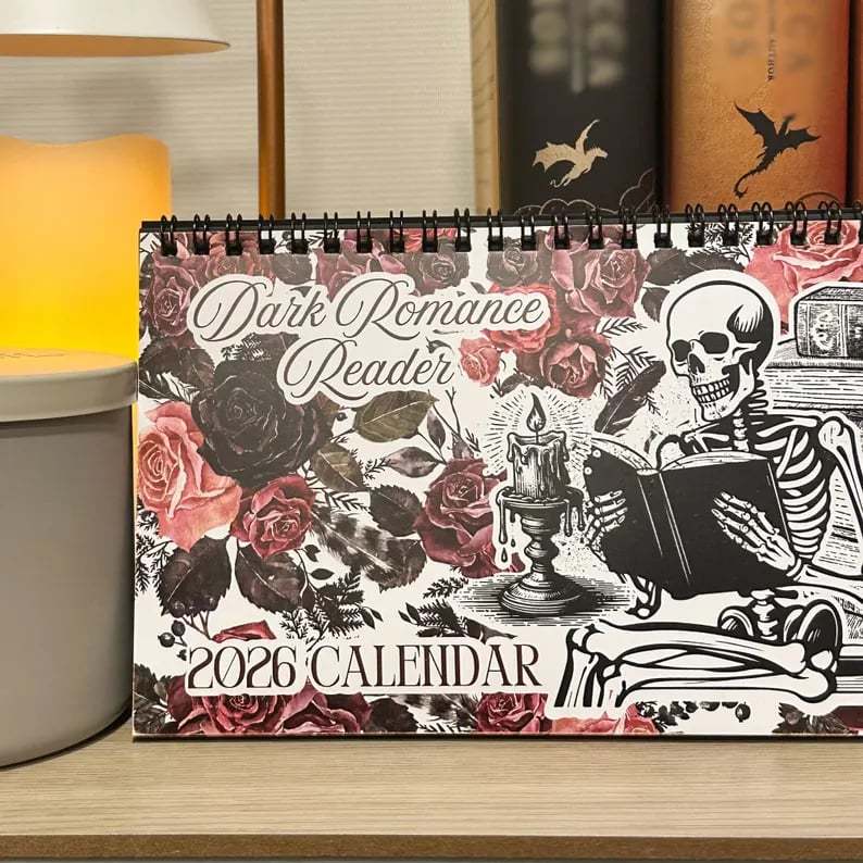 🖤📅Dark Romance 2026 Bookish Desktop Calendar