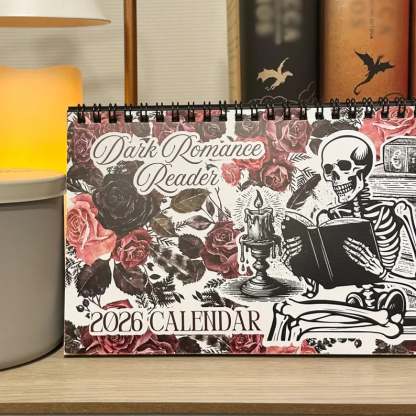 🖤📅Dark Romance 2026 Bookish Desktop Calendar
