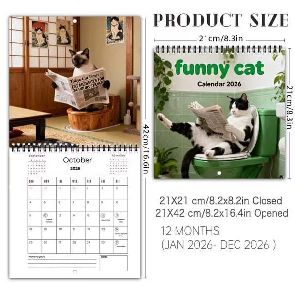 2026 Funny Cat Calendar
