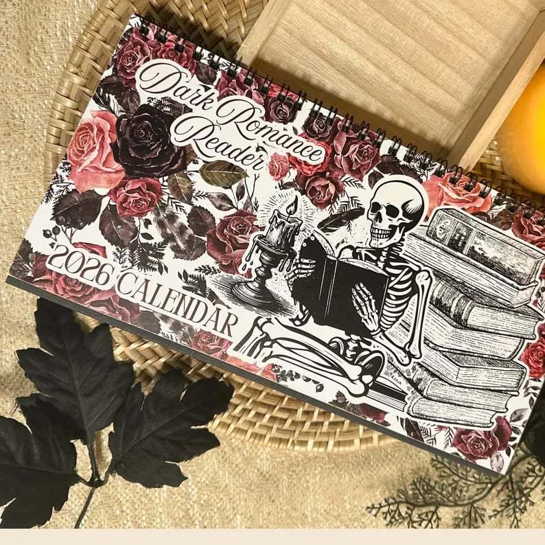 🖤📅Dark Romance 2026 Bookish Desktop Calendar