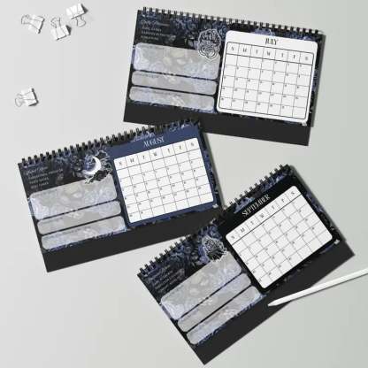 🖤📅Dark Romance 2026 Bookish Desktop Calendar